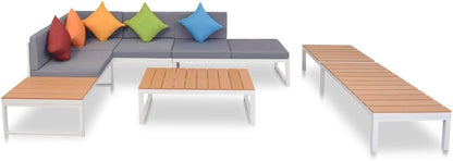 ☀️🌿 Outdoor Patio Sofa Set 🛋️✨ Modular Relaxation Vibes 🌸🍹