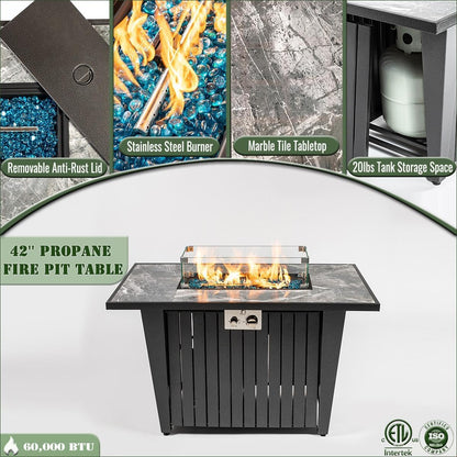 🔥🏡 Portable Propane Tabletop Fire Pit 🌿✨ | Cozy Outdoor Heat & Ambiance 🔥🌙
