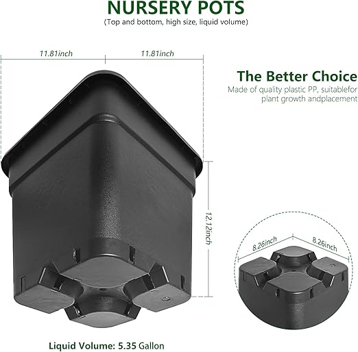 🪴 Black Plastic Flower Pot 🍅 Vegetable Garden Box 🏡 Indoor Outdoor Use 🔧🥕💦