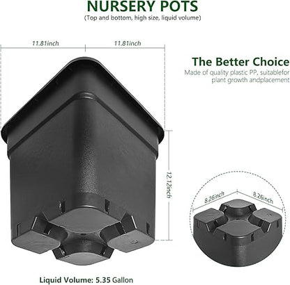 🪴 Black Plastic Flower Pot 🍅 Vegetable Garden Box 🏡 Indoor Outdoor Use 🔧🥕💦