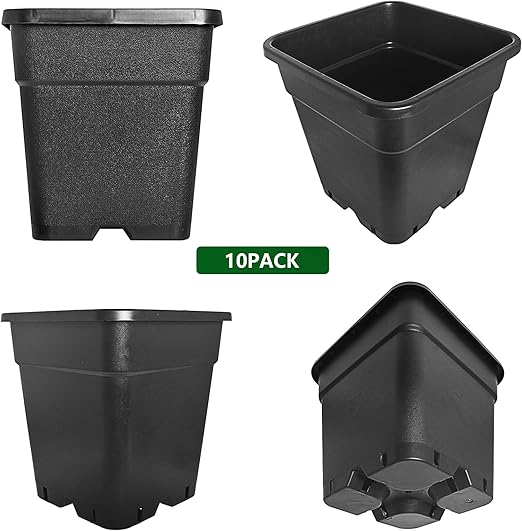 🪴 Black Plastic Flower Pot 🍅 Vegetable Garden Box 🏡 Indoor Outdoor Use 🔧🥕💦