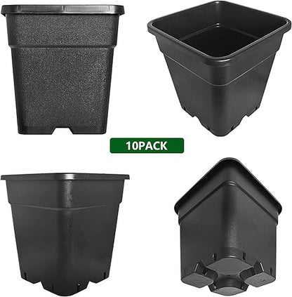🪴 Black Plastic Flower Pot 🍅 Vegetable Garden Box 🏡 Indoor Outdoor Use 🔧🥕💦