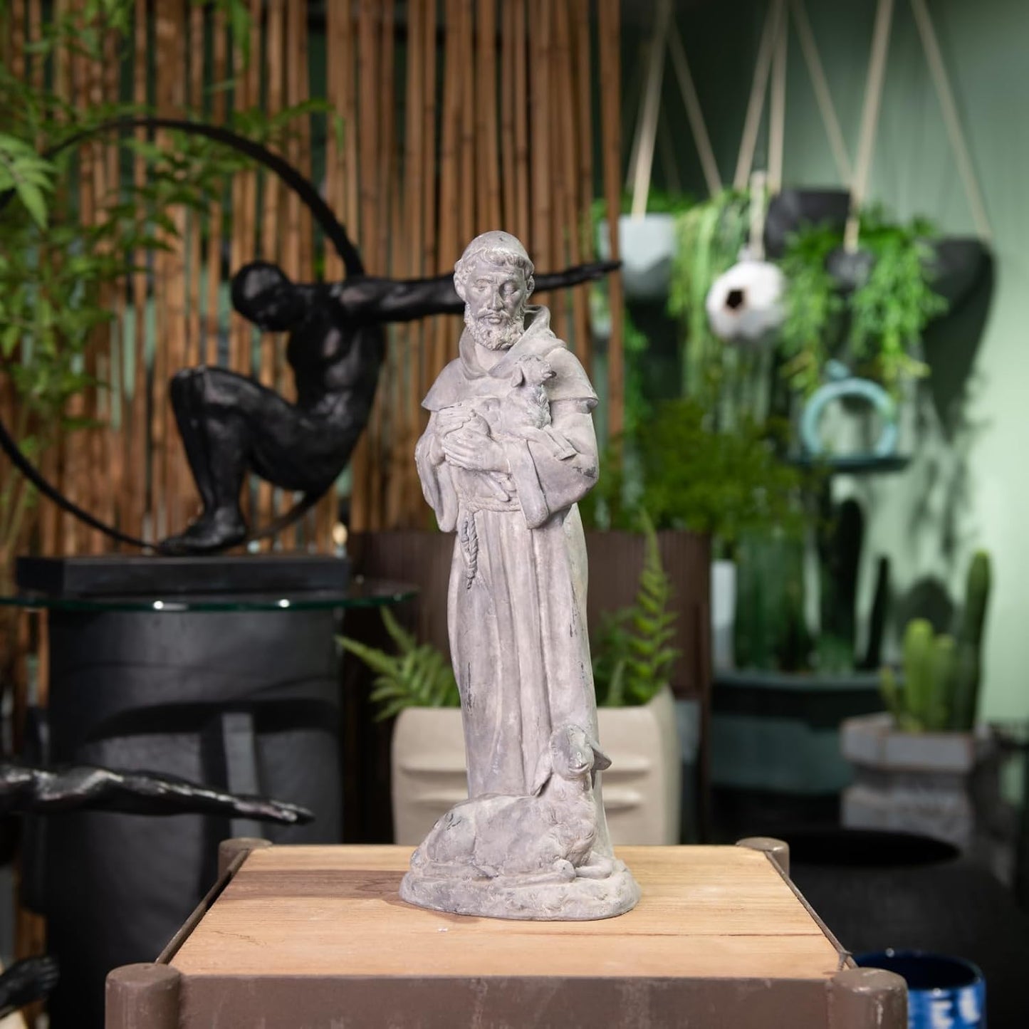 🐑 Vintage Religious Decor 🕯️ Guardian for Yard Patio Entryway Home Blessing 🏡