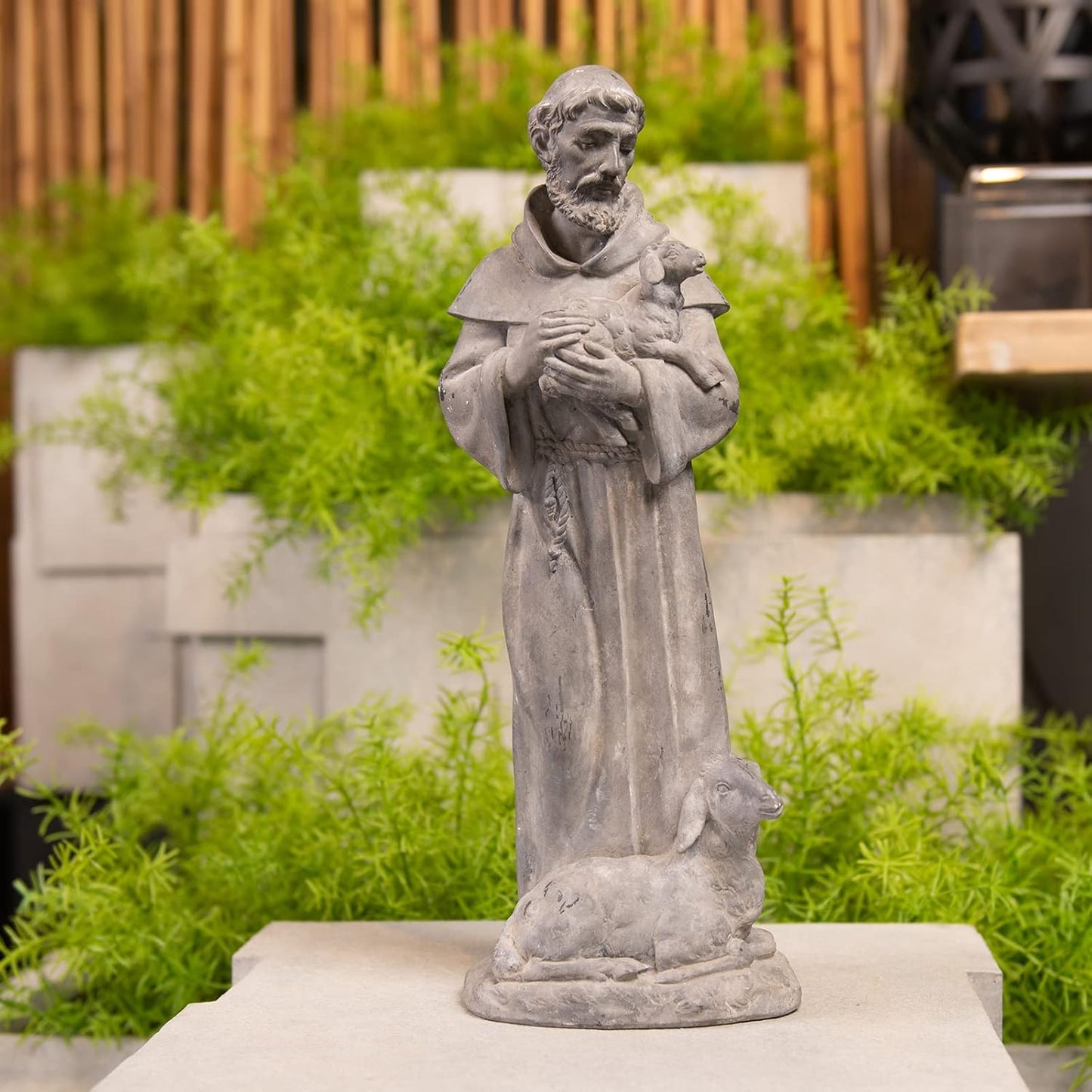 🐑 Vintage Religious Decor 🕯️ Guardian for Yard Patio Entryway Home Blessing 🏡