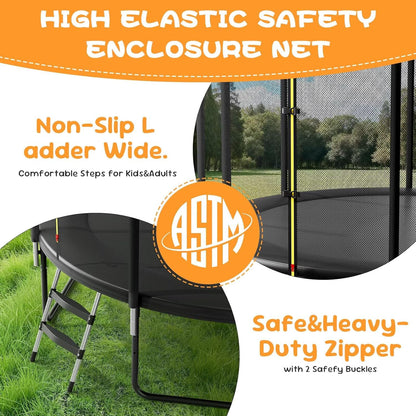 🤸‍♂️🌞 Kids’ Outdoor Trampoline w/ Safety Net 🏡✨ | Fun & Durable Backyard Play 🎉💚