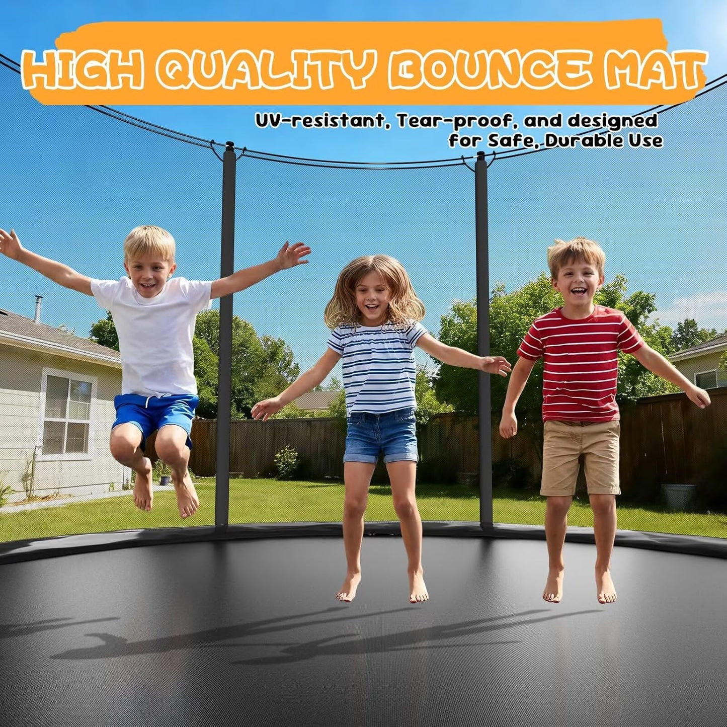 🤸‍♂️🌞 Kids’ Outdoor Trampoline w/ Safety Net 🏡✨ | Fun & Durable Backyard Play 🎉💚
