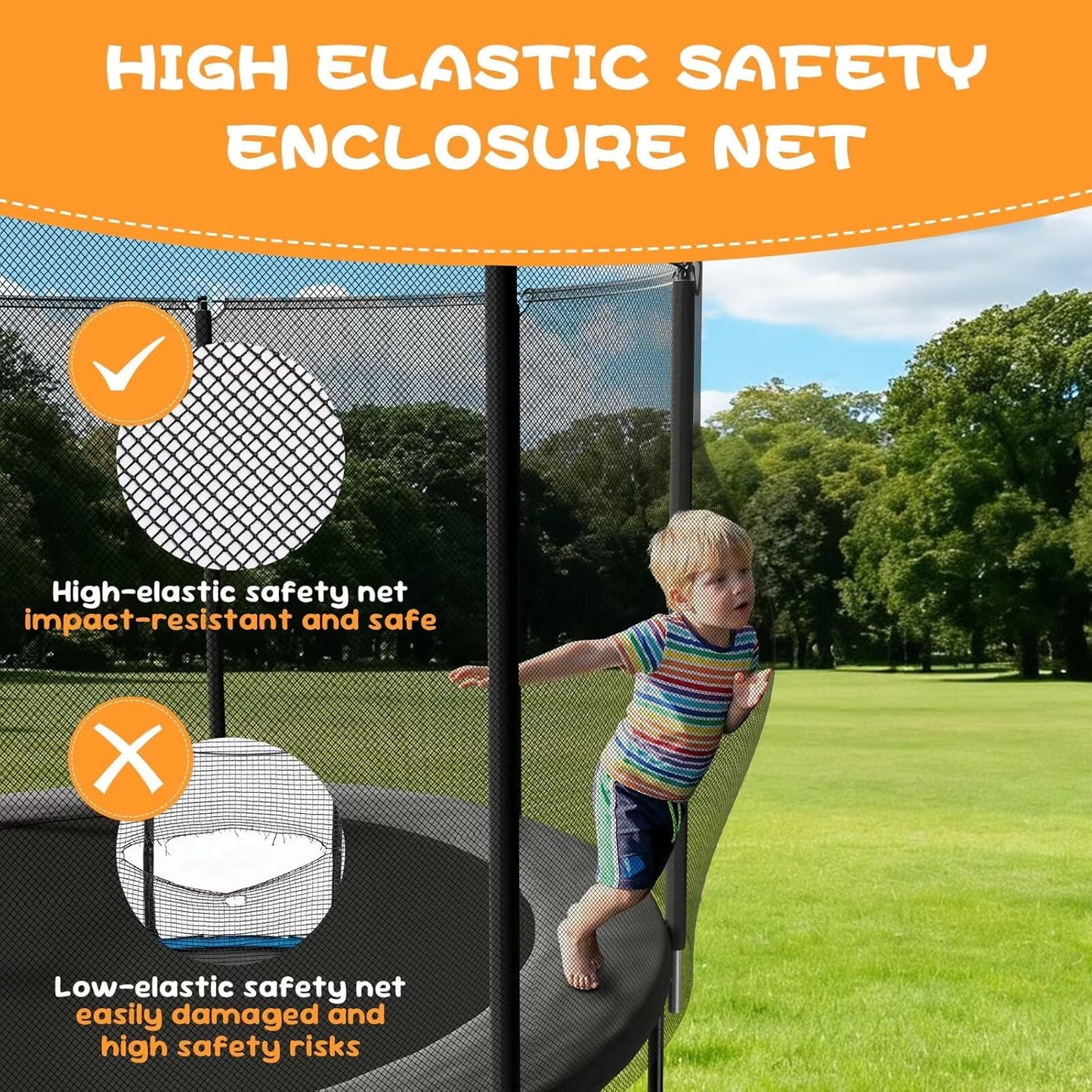 🤸‍♂️🌞 Kids’ Outdoor Trampoline w/ Safety Net 🏡✨ | Fun & Durable Backyard Play 🎉💚