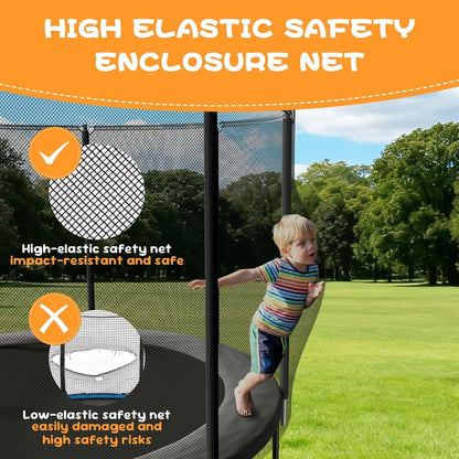 🤸‍♂️🌞 Kids’ Outdoor Trampoline w/ Safety Net 🏡✨ | Fun & Durable Backyard Play 🎉💚